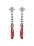 Silver Plated Red AD Studded Designer Dangler Earrings