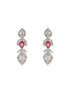 Silver Plated Ruby Red AD Studded Elegant Floral Designer Delicate Choker Jewellery Set