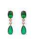 Rose Gold Plated Emerald Green AD Studded 2 Layered Luxe Designer Bridal Partywear Jewellery Set