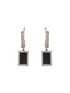 Anti-Tarnish Silver Plated Black J Shaped Square Shaped Minimal Earrings