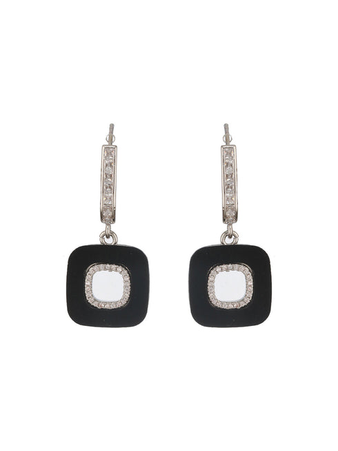 Anti-Tarnish Silver Plated Square Minimal Hoop Earrings