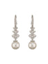Silver Plated AD Studded Delicate Pearl Hook Earrings