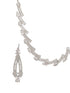 Silver Toned Zircon Studded Leaf Shaped Delicate Designer Necklace jewellerySet
