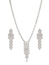 Silver Toned Ad Studded Quirky Drop Designer Wedding Partywear Jewellery Set