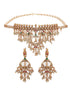 Gold Plated Kemp Stones Pearl beaded Chandbali Pendant Style Choker Jewellery Set