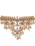 Gold Plated Kemp Stones Pearl beaded Chandbali Pendant Style Choker Jewellery Set
