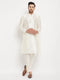 Men's Cream Cotton Silk Blend Kurta And Pant Style Pyjama Set