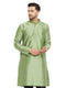 Men's Light Green Cotton Silk Blend Kurta