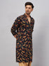 Men's Black Printed Kurta