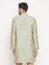 Men's Mint Green Woven Kurta