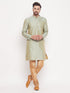 Men's Mint Green Woven Kurta