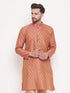 Men's Pink Woven Kurta