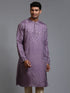 Men's Purple Jacquard Kurta