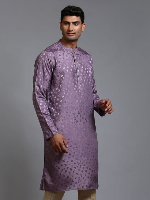 Men's Purple Jacquard Kurta