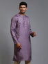 Men's Purple Jacquard Kurta