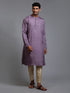 Men's Purple Jacquard Kurta