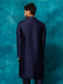 Men's Blue Silk Blend Embellished Kurta