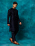 Men's Blue Silk Blend Kurta Pyjama Set