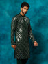 Men's Green Embellished Georgette Kurta