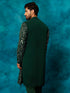 Men's Green Embellished Georgette Kurta