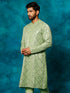 Men's Mint Green Embellished Georgette Kurta