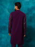 Men's Purple Embellished Georgette Kurta