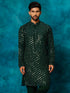 Men's Green Georgette Sequins Kurta