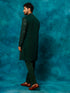Men's Green Georgette Sequins Kurta Pyjama Set
