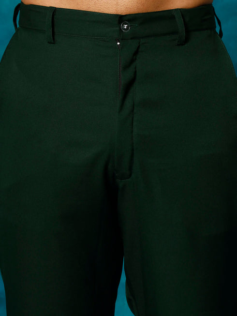 Men's Green Georgette Sequins Kurta Pyjama Set