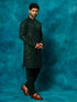 Men's Green Georgette Sequins Kurta Pyjama Set