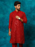 Men's Maroon Georgette Sequins Kurta