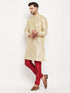 Men's Gold Cotton Silk Blend Kurta