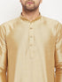 Men's Gold Cotton Silk Blend Kurta