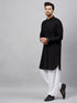 Men's Black Cotton Blend Pathani Suit Set