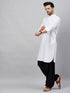 Men's White Cotton Blend Pathani Suit Set