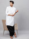 Men's White Cotton Blend Pathani Suit Set