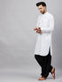 Men's White Cotton Blend Pathani Suit Set