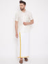 Men's Cream Silk Blend Ethnic Shirt