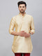 Men's Gold Silk Blend Curved Kurta