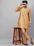 Men's Rose Gold Silk Blend Curved Kurta