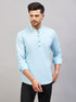 Men's Aqua Short Cotton Kurta