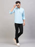 Men's Aqua Short Cotton Kurta
