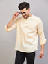 Men's Cream Short Cotton Kurta