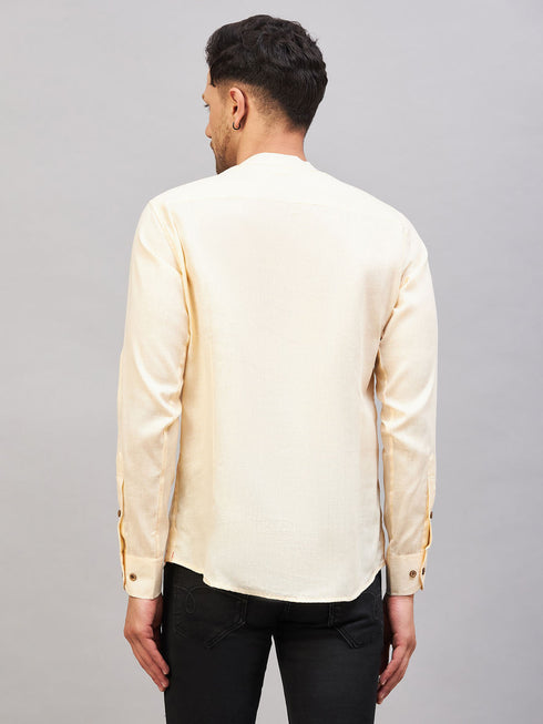 Men's Cream Short Cotton Kurta