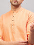 Men's Orange Short Cotton Kurta