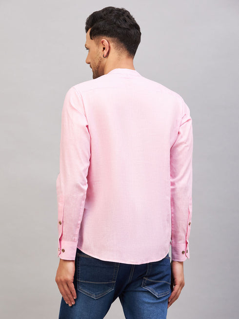 Men's Pink Short Cotton Kurta