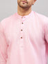 Men's Pink Short Cotton Kurta