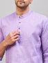 Men's Purple Short Cotton Kurta