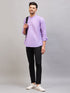 Men's Purple Short Cotton Kurta
