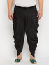 Men's Plus Size Black Solid Cowl Dhoti Pant